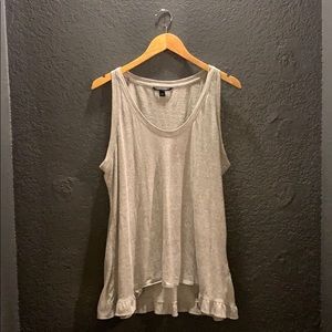 BANANA REPUBLIC grey ruffle tank top XL
